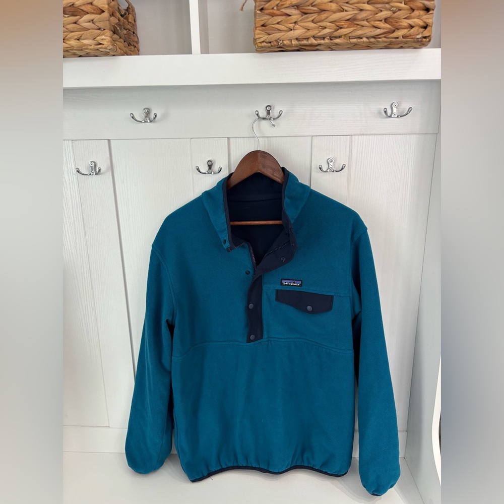 Patagonia Blue Pullover with Black Accents